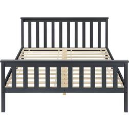 [en.casa] Struttura Letto Matrimoniale Breda 160 x 200 cm Grigio Scuro